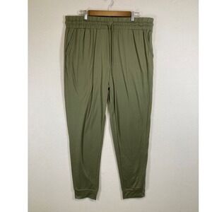 Athleisure Fit Collective Womens 1X Olive Green Ultra‎ Soft Full Length Joggers